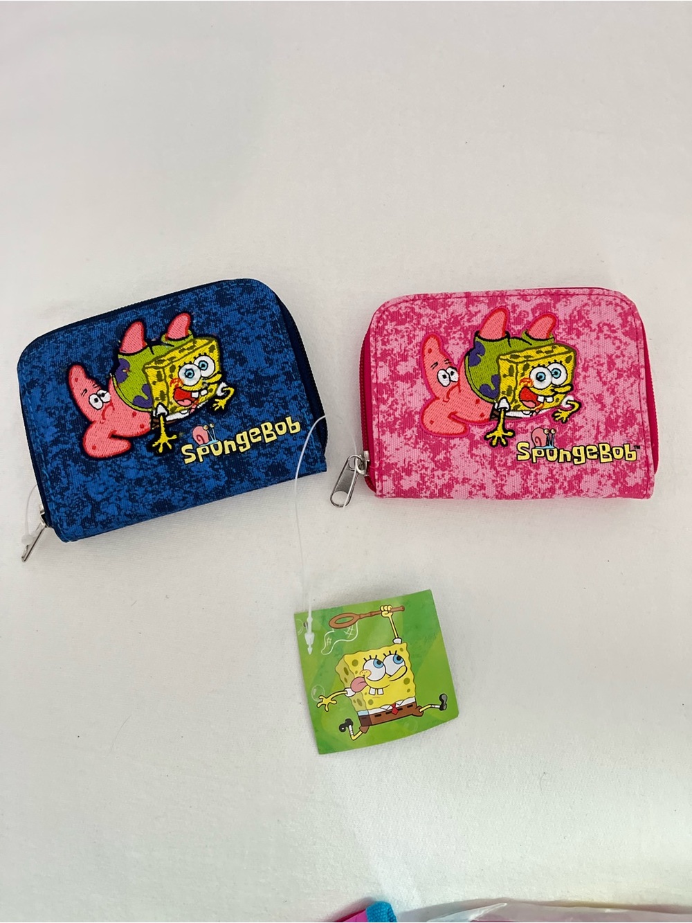 Vintage SpongeBob Squarepants Kids Zip Wallets - Y2K Deadstock